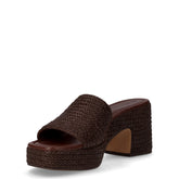 Ciabatta in rafia con tacco mocca | Boscaini Scarpe