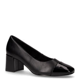 Décolleté in ecopelle con punta vernice nero b | Boscaini Scarpe