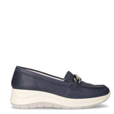 Mocassino in pelle con zeppa blu | Boscaini Scarpe
