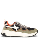 Flik sneaker in pelle e tessuto militare marrone nero - Sneakers Uomo | Boscaini Scarpe