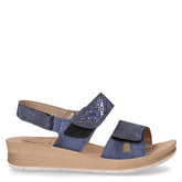 Sandalo in ecopelle con zeppa blu | Boscaini Scarpe