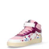 Sneaker in ecopelle bambina bianco rosa | Boscaini Scarpe