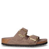 Arizona Big Buckle ciabatta in pelle python grigio taupe | Boscaini Scarpe