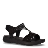 Sandalo in tessuto ed ecopelle nero | Boscaini Scarpe