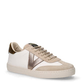 Sneaker in ecopelle e pelle beige | Boscaini Scarpe