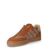 Sneaker in tessuto e pelle cognac beige | Boscaini Scarpe