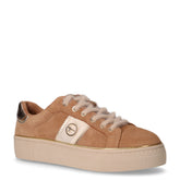 Sneaker in pelle scamosciata con platform cammello | Boscaini Scarpe