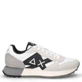 Jaki 2.0 Solid sneaker in tessuto e pelle bianco nero grigio | Boscaini Scarpe
