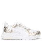 Trinity 2 sneaker in tessuto ed ecopelle bianco oro | Boscaini Scarpe