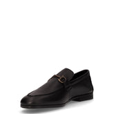 Mocassino in pelle con staffa nero | Boscaini Scarpe