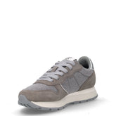 Ally Glitter Textile sneaker in tessuto e pelle grigio medio | Boscaini Scarpe