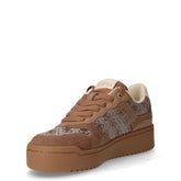 Sneakers in tessuto ed ecopelle taupe | Boscaini Scarpe