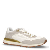 Jara sneaker in tessuto e pelle off white | Boscaini Scarpe