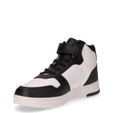Sneaker mid da bambino in ecopelle nero bianco | Boscaini Scarpe
