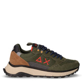 Fire&Camping sneaker in tessuto e pelle militare scuro | Boscaini Scarpe