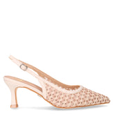 Slingback in rafia ed ecopelle con tacco rosa | Boscaini Scarpe
