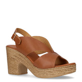 Sandalo con tacco cuoio | Boscaini Scarpe