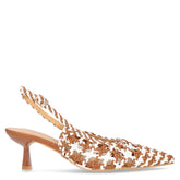 Décolleté slingback a punta white camel | Boscaini Scarpe