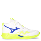 Wave Momentum Pro Mid scarpa da pallavolo in tessuto ed ecopelle bianco giallo fluo - Scarpe Pallavolo Donna | Boscaini Scarpe