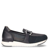 Mocassino casual in tessuto e pelle oceano | Boscaini Scarpe