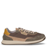 Sneaker in pelle e tessuto militare taupe - Sneakers Uomo | Boscaini Scarpe