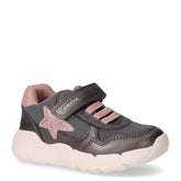 Flexyper Mini sneaker in tessuto ed ecopelle bambina grigio rosa | Boscaini Scarpe