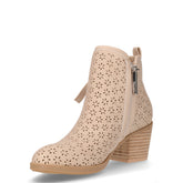 Tronchetto in ecopelle con zip beige | Boscaini Scarpe