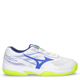 Break Shot 5 scarpa da tennis in ecopelle e tessuto bianco blu giallo | Boscaini Scarpe