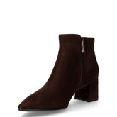 Tronchetto in tessuto scamosciato con zip mocca | Boscaini Scarpe