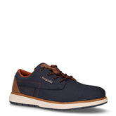 Stringata sportiva in tessuto ed ecopelle blu marrone - BUGATTI | Boscaini Scarpe