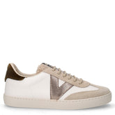 Sneaker in ecopelle e pelle beige | Boscaini Scarpe