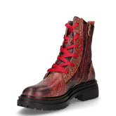 Kandyo 24 anfibio in pelle e tessuto stampa floreale rosso scuro | Boscaini Scarpe