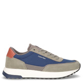 Low Top Lace Up Repreve Mix sneaker in pelle e tessuto fumo oliva blu - CALVIN KLEIN | Boscaini Scarpe