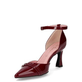 Sandalo in ecopelle con tacco bordò vernice | Boscaini Scarpe