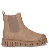 Chelsea stivaletto con platform in ecopelle . tortora | Boscaini Scarpe