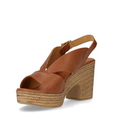Sandalo con tacco cuoio | Boscaini Scarpe