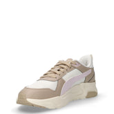 Trinity 2 sneaker in tessuto ed ecopelle bianco beige rosa | Boscaini Scarpe