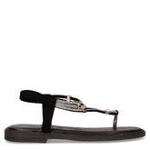 Sandalo infradito con strass nero | Boscaini Scarpe