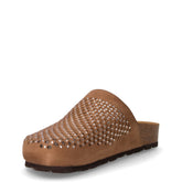 Enny ciabatta in tessuto con strass taupe | Boscaini Scarpe