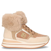 Sneaker in ecopelle con platform beige | Boscaini Scarpe