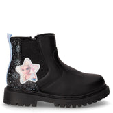 Stivaletto in ecopelle e tessuto bambina nero | Boscaini Scarpe