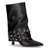 Stivaletto a punta in ecopelle con risvolto nero - GOLD & GOLD | Boscaini Scarpe