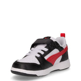 Rebound V6 Lo sneaker da bambino in ecopelle bianco nero | Boscaini Scarpe