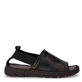 Sandalo aperto in pelle nero | Boscaini Scarpe