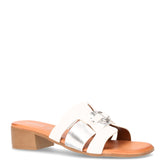Ciabatta con tacco bianco argento | Boscaini Scarpe