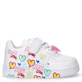Sneaker in ecopelle stampa graffiti bambina bianco | Boscaini Scarpe