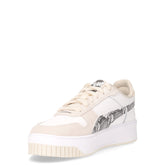 Carina Street Snake sneaker in pelle bianco beige | Boscaini Scarpe