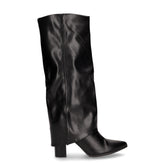 Stivale in ecopelle con tacco e risvolto nero - Stivali Donna | Boscaini Scarpe