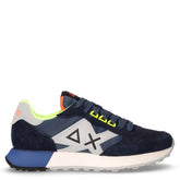 Jaki 2.0 Fluo sneaker in pelle e tessuto navy blu - SUN68 UOMO | Boscaini Scarpe