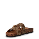 Ciabatta aperta in tessuto caffè | Boscaini Scarpe